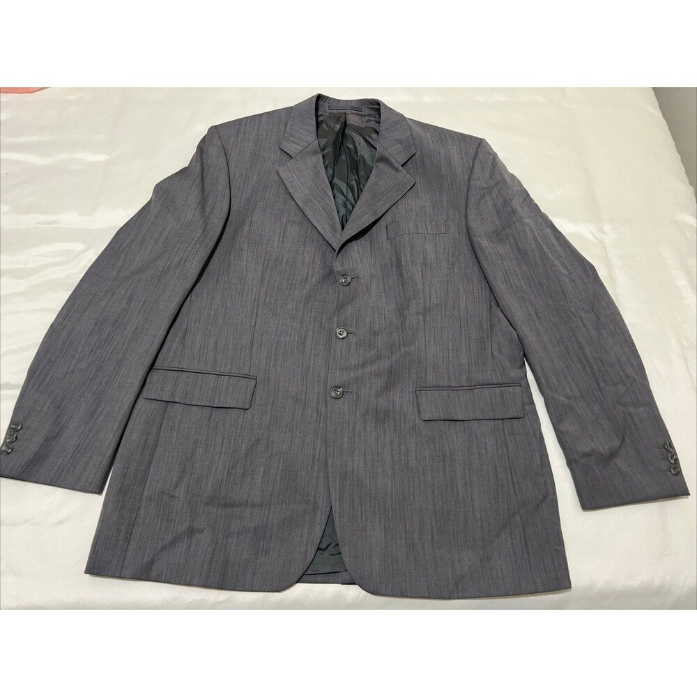 ALEXANDRE London Blazer Jacket Sport Coat Pure New Wool Gray Sz 44 L Saville Row